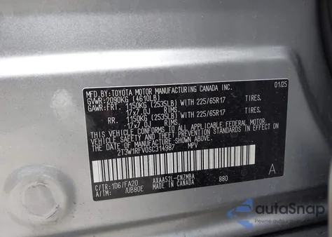 2025 Toyota Rav4 Xle z USA, uszkodzony, nr VIN 2T3W1RFV0SC314987